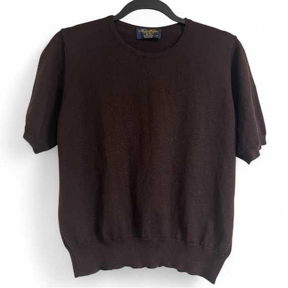 Brooks Brothers Sweaters - BROOKS BROTHERS 100% Wool Brown Short Sleeve Sweater, M